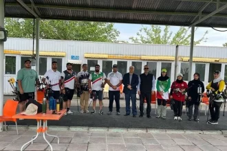 مناف هاشمی از اردوی تیم ملی تیراندازی با کمان بازدید کرد