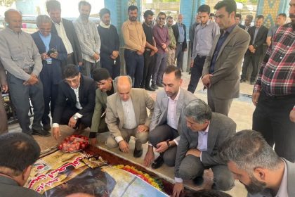 حضور مسئول ورزشی استان چهارمحال و بختیاری بر مزار شهید ورزشکار