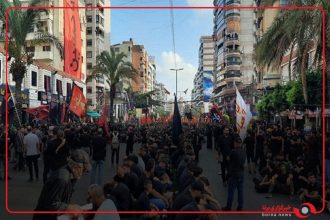 دسته عزاداری روز عاشورا در ضاحیه جنوبی بیروت