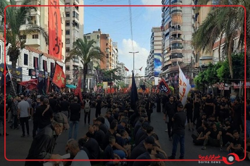دسته عزاداری روز عاشورا در ضاحیه جنوبی بیروت