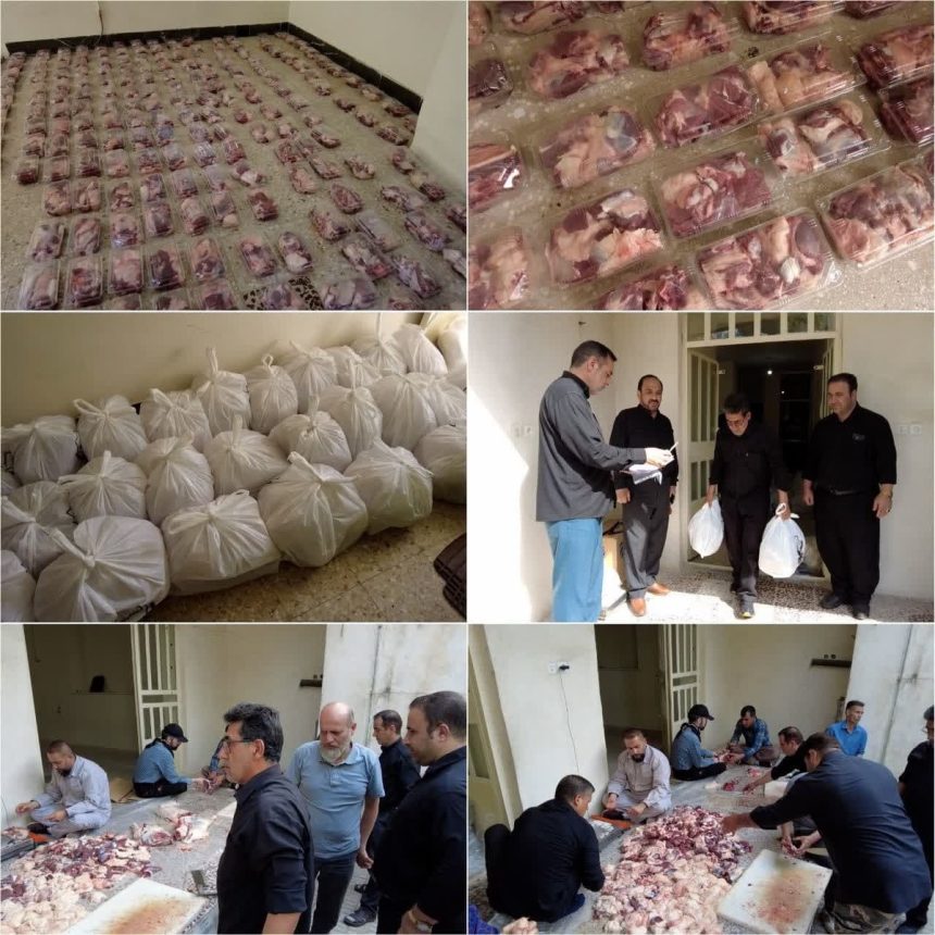 توزیع بیش از ۷۰۰ بسته گوشت گرم بین نیازمندان خرم آباد و اسلامشهر تهران