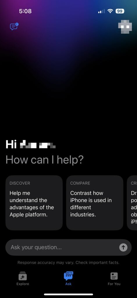 چت‌بات اپل