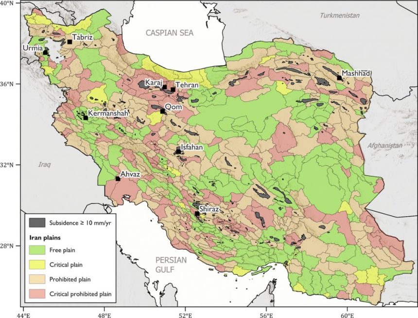 ایران یکی از کانون‌های فرونشست شدید زمین در جهان است
