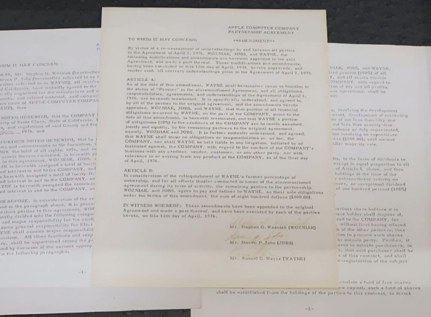 اوراق تأسیس شرکت اپل