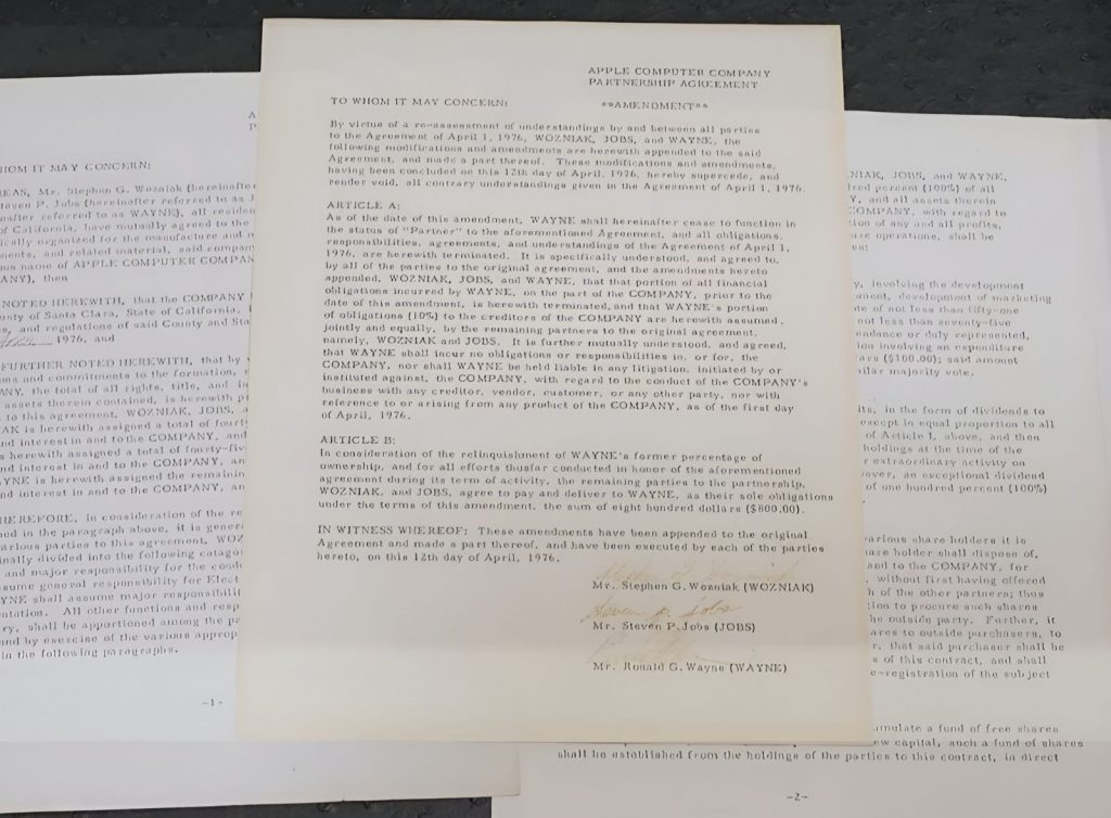 اوراق تأسیس شرکت اپل