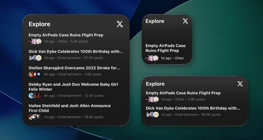 کاربران آیفون حالا می‌توانند از ویجت شبکه اجتماعی ایکس استفاده کنند